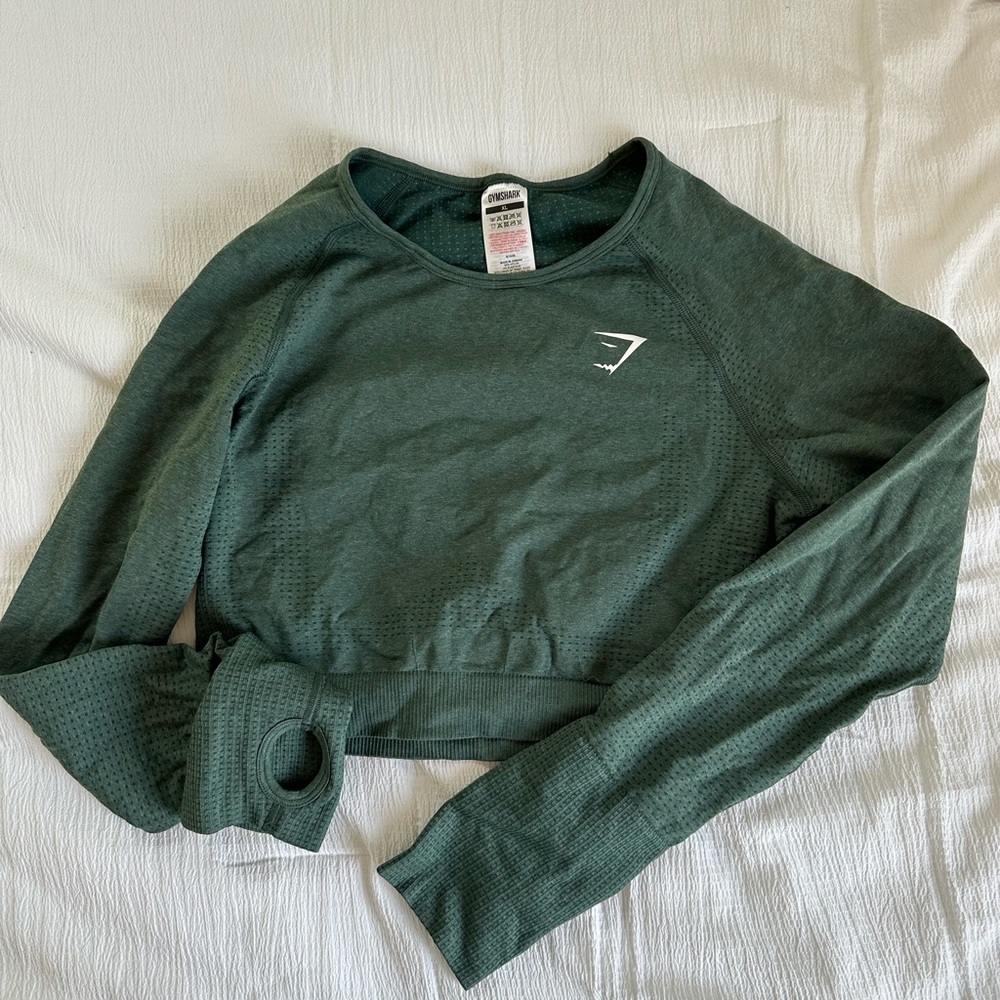 Green GymShark Long Sleeve Shirt